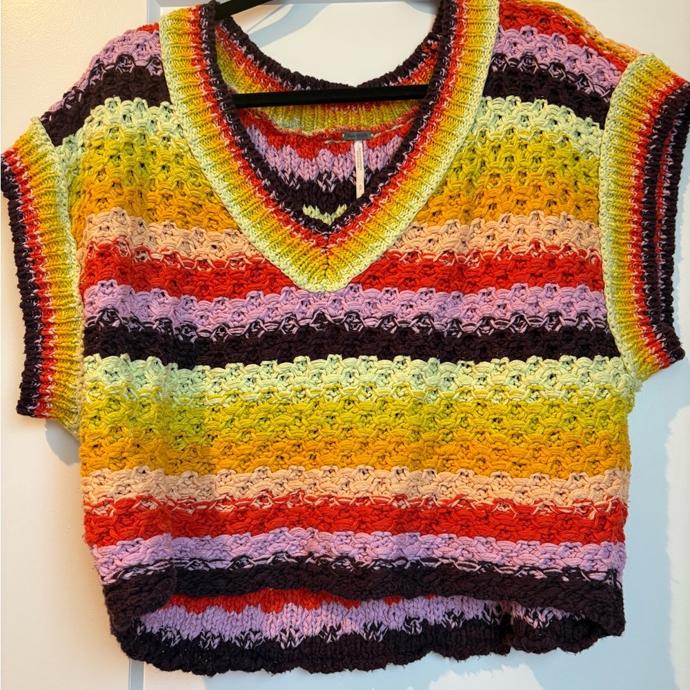 Free People Multicolor Knit Top